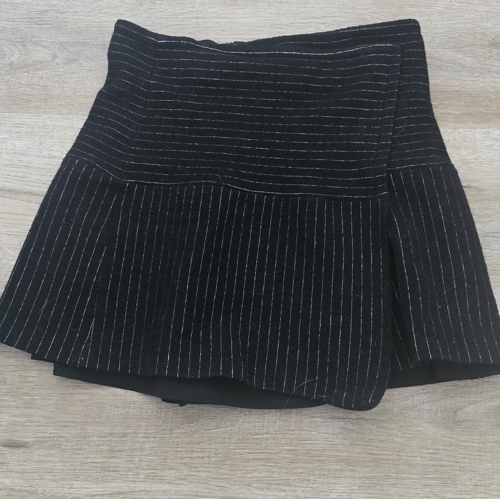 Alice + Olivia Wool Pinstriped Skirt